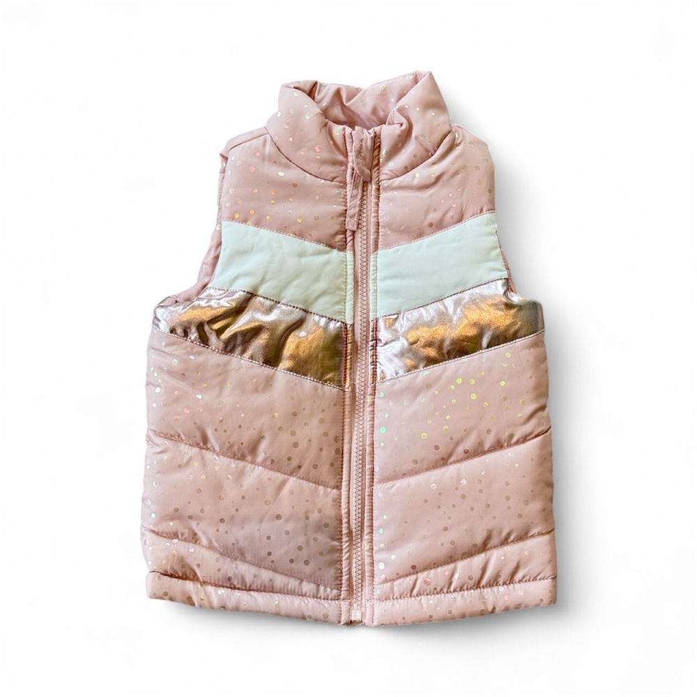 Nanette Baby Pink Shimmer Toddler Puffer Vest size 24 months
